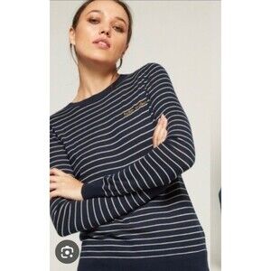 Banana Republic Sweater Womens Small Striped Silk Cashmere Blend Pullover